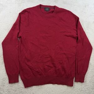 Qi Sweater Mens Medium Red 100% Cashmere Crewneck Pullover Soft Lightweight